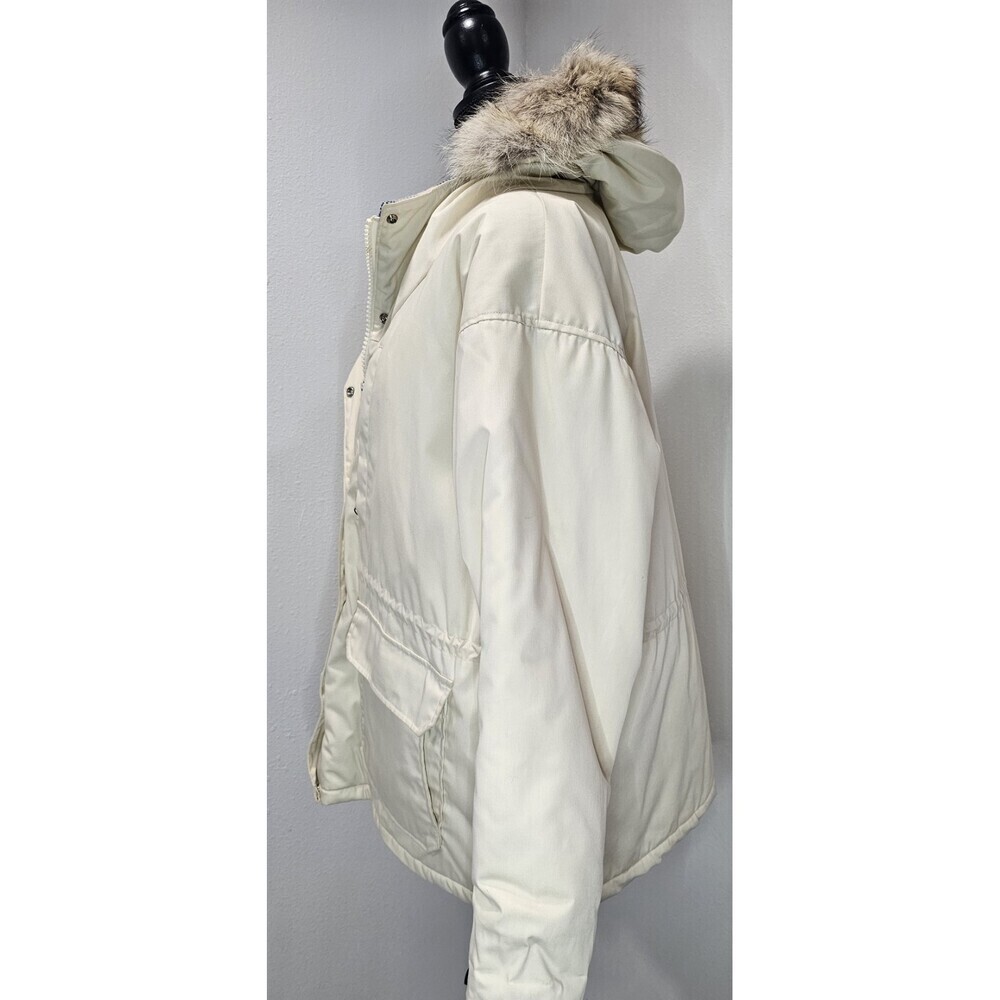 Vtg Woolrich Parka Wool Blanket Lined Hood W Coyote Fur Made In USA Sz XL - Picture 2 of 15